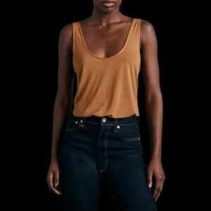Rag & Bone Tan Linen Blend Michal Tank Size Medium